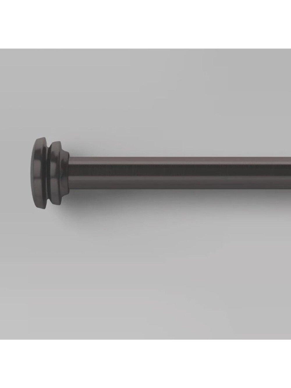Room Essentials 2 Pack Set Cafe Curtain Rod Black Finish Flat Ends 48" to 84"